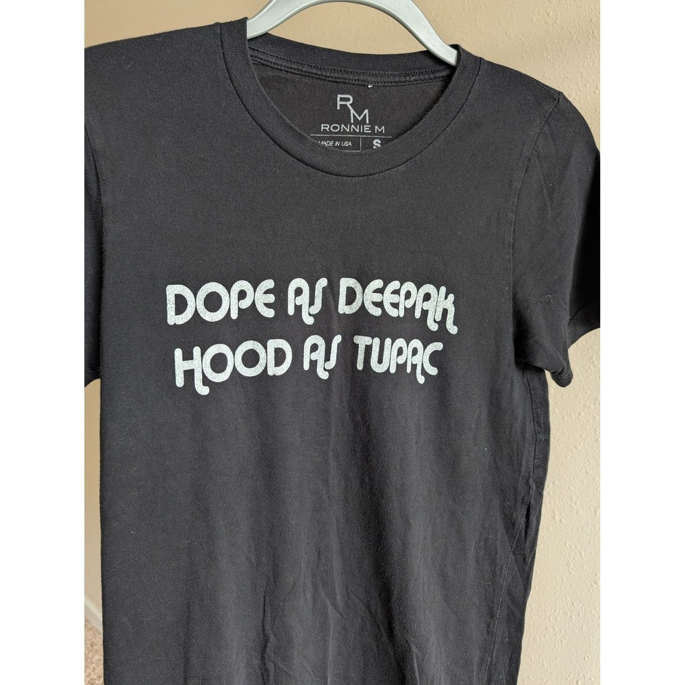 Ronnie M Dope As Deepak Hood As Tupac Graphic Tee Black Small Made in USA